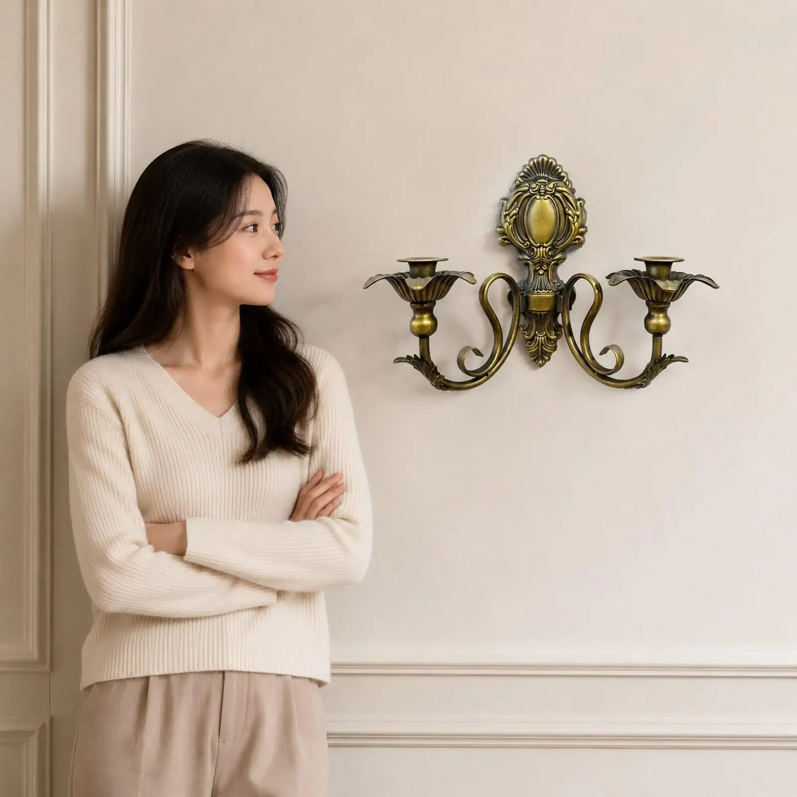 Apliques de pared rústicos estilo vintage con candelabro decorativo