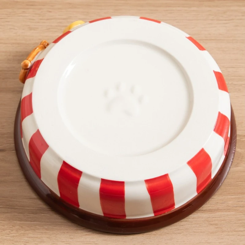 Comedero cerámica rayas retro 3D para perros y gatos