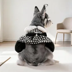 Vestido princesa para perro con lazo y falda a cuadros – Otoño invierno