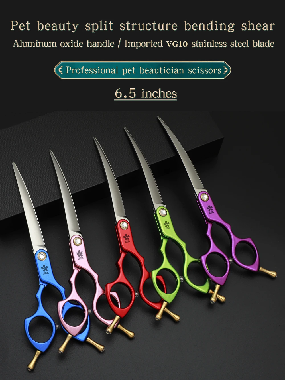 Set completo de tijeras de grooming con cuchillas doradas