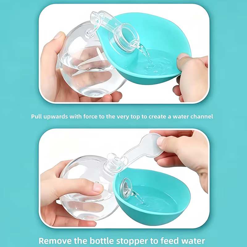 Set de viaje para perros – Botella portátil y dispensador de bolsas con diseño de huella