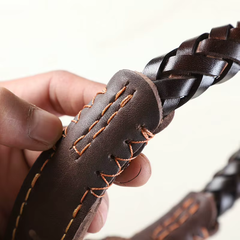 Collar de cuero trenzado para perro mediano y grande – Paseo diario - imagen 3