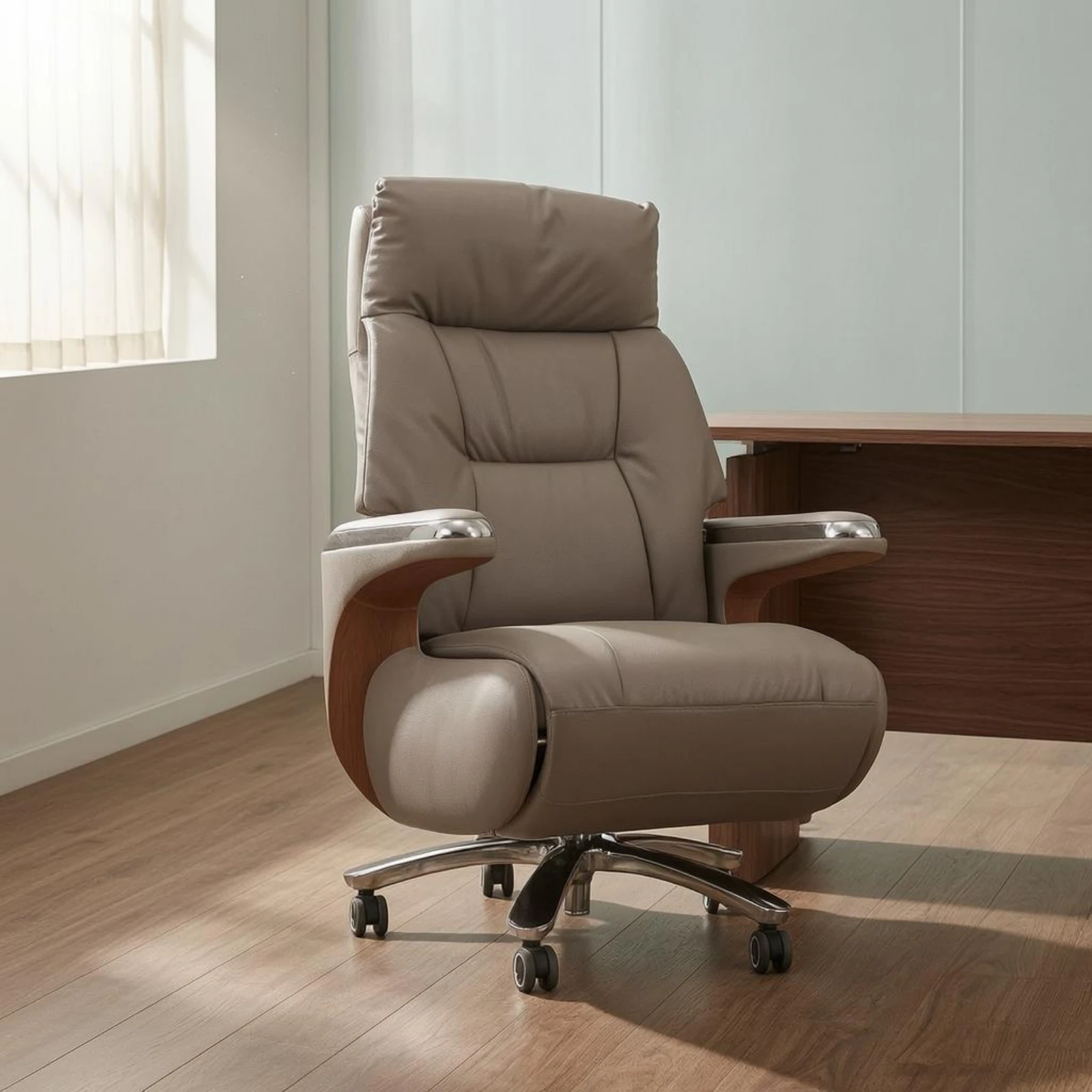 Silla oficina reclinable respaldo alto con ruedas - imagen 2