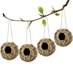 Nido de pájaros de hierba colgante decorativo para exteriores para aves