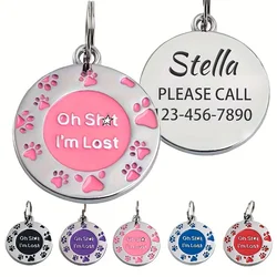 Placa de identificación personalizada para perros y gatos de metal