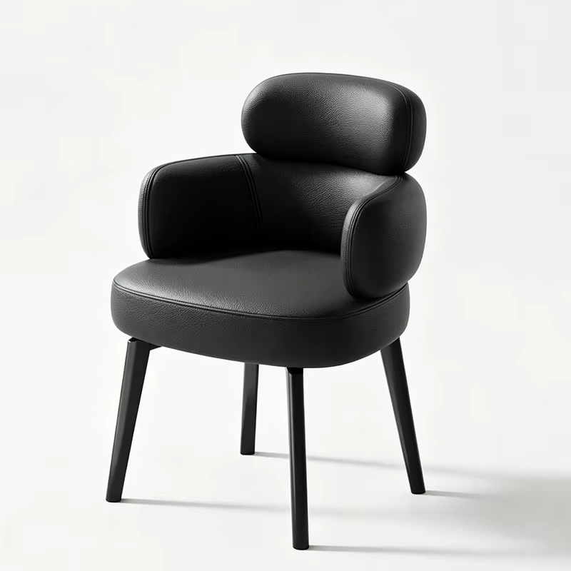 Silla nórdica con estructura metálica negra