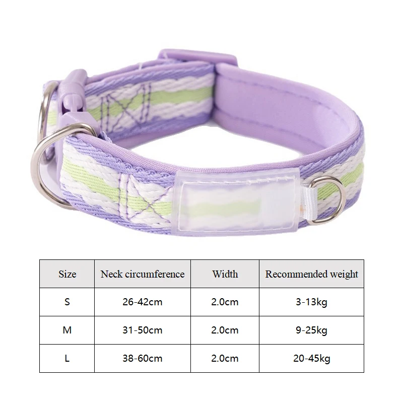 Collar a rayas para perros Pawstrip en tonos neutros