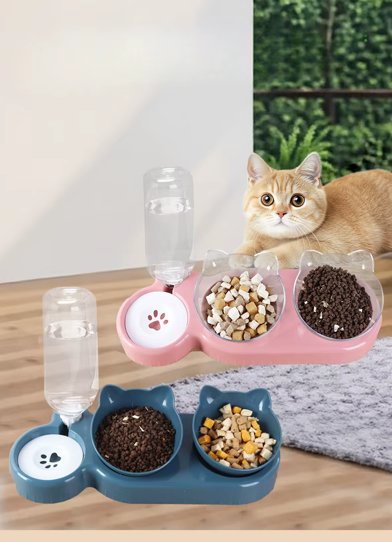 Comedero doble para gatos vista frontal