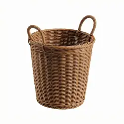 Cesta redonda de mimbre para gatos y perros pequeños