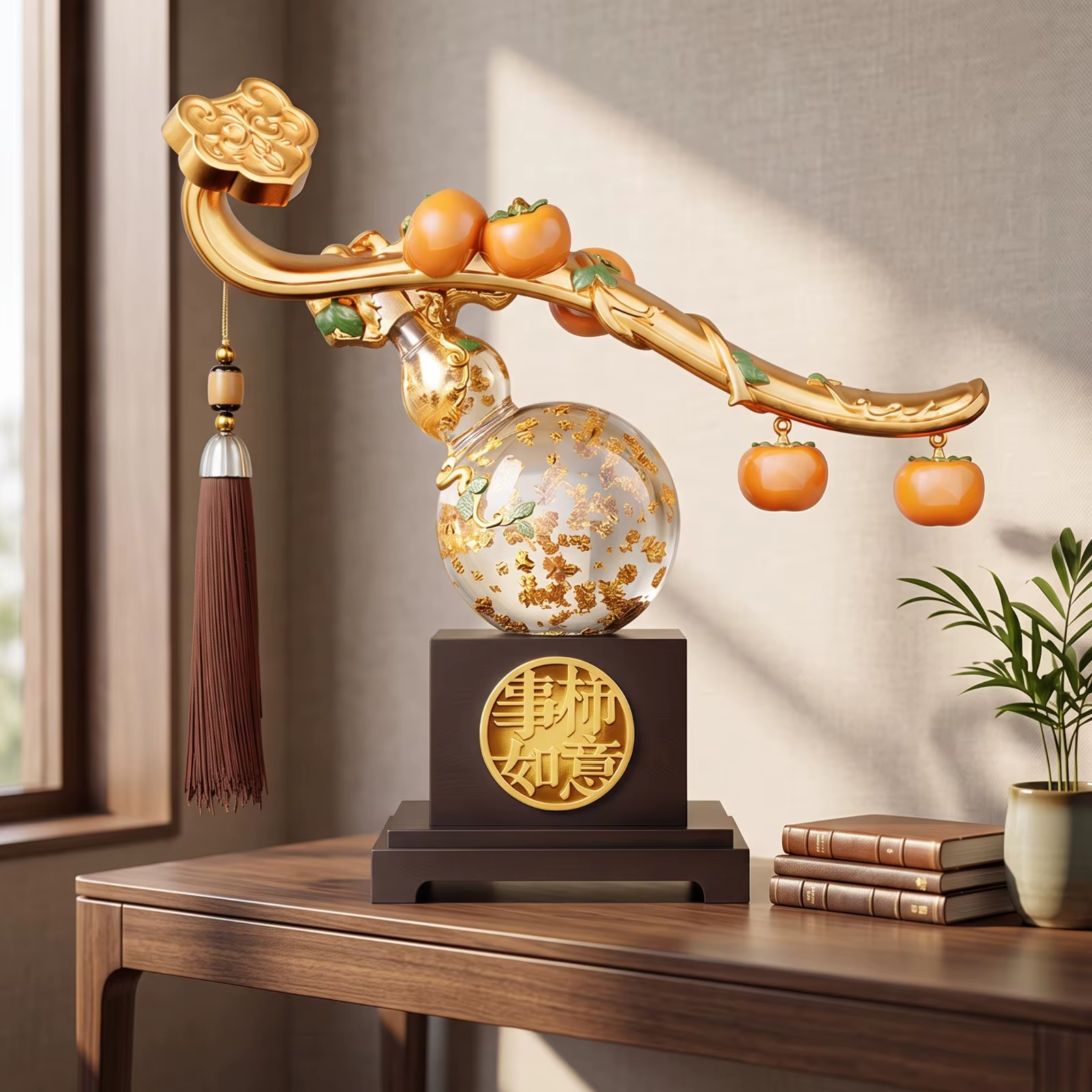 Adorno de calabaza translúcido con borla para decorar la mesa - imagen 5
