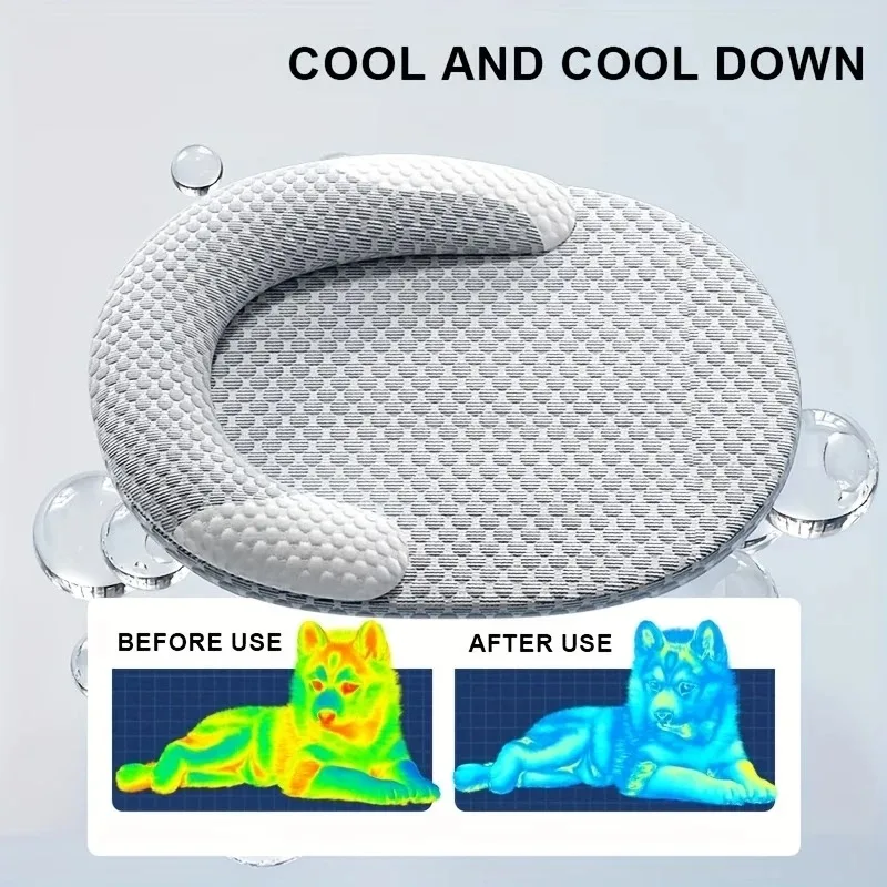 Cama refrescante de verano para gatos y perros, cueva grande sofá - imagen 5