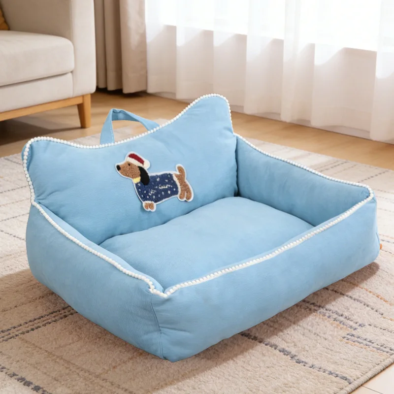 Cama de peluche para perros vista detalle