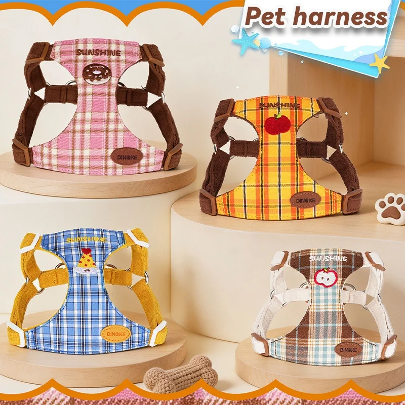 Arnés a cuadros para perro y gato – Ajustable y suave - imagen 2