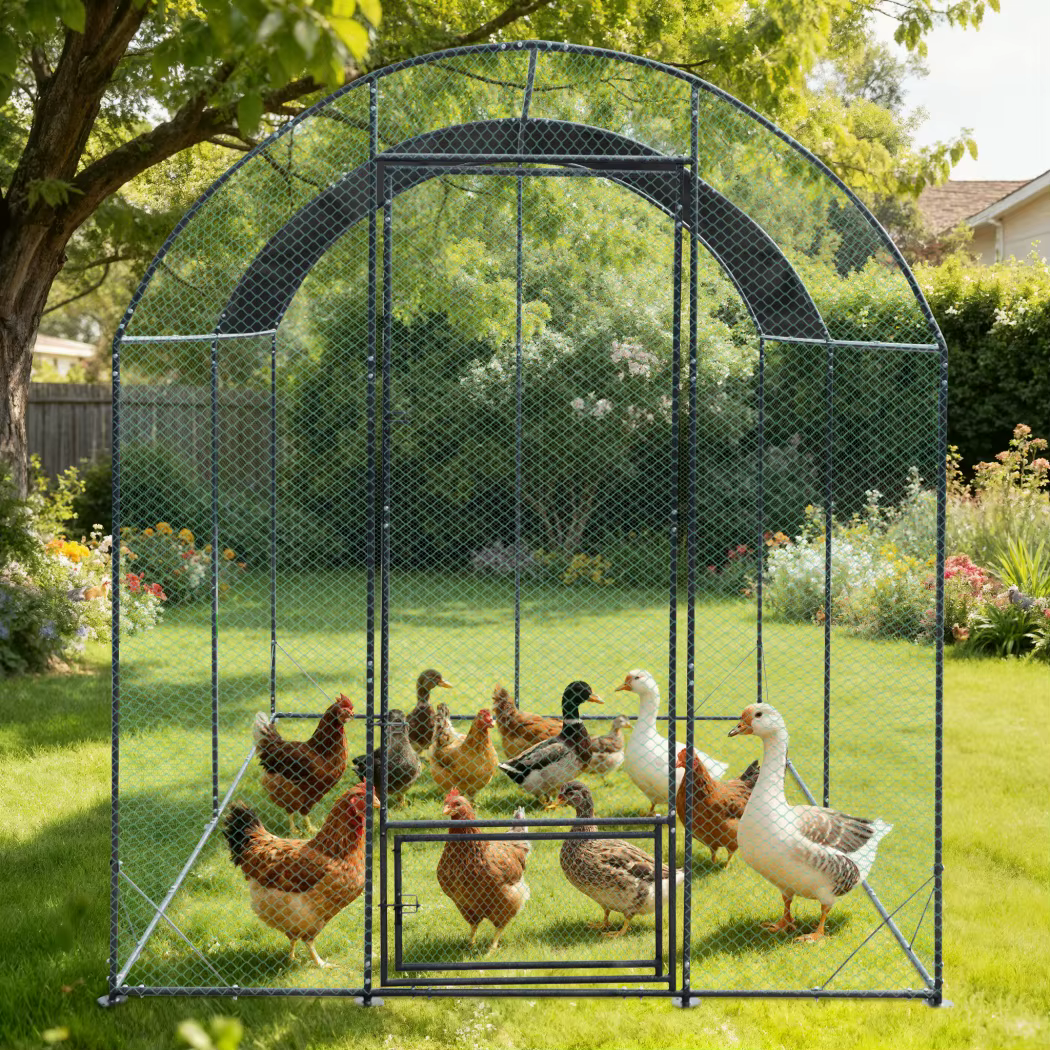 Jaula para conejos con corral y nido – Gallinero exterior de malla