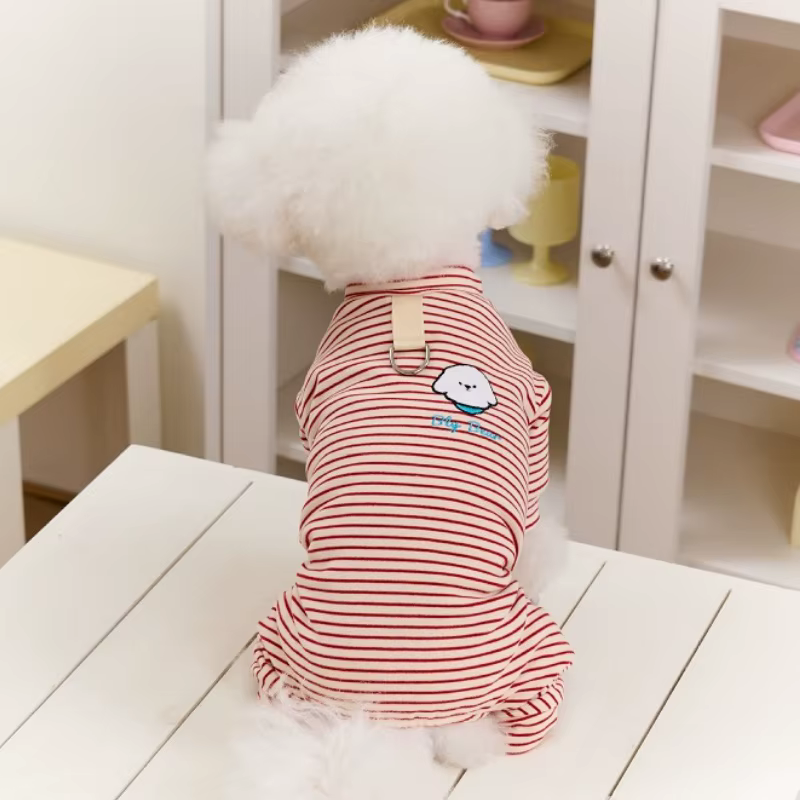 Mono a Rayas para Perros y Gatos – Pijama Cálido de Mascotas - imagen 3