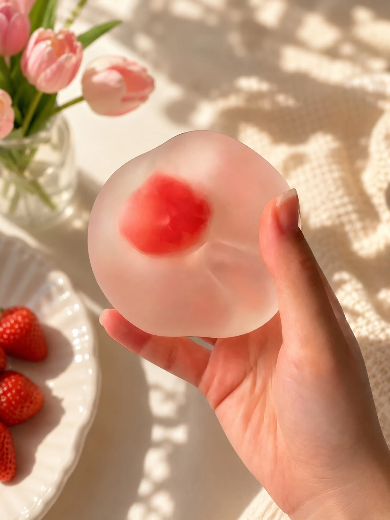 Mochi de fresa suave y elástico