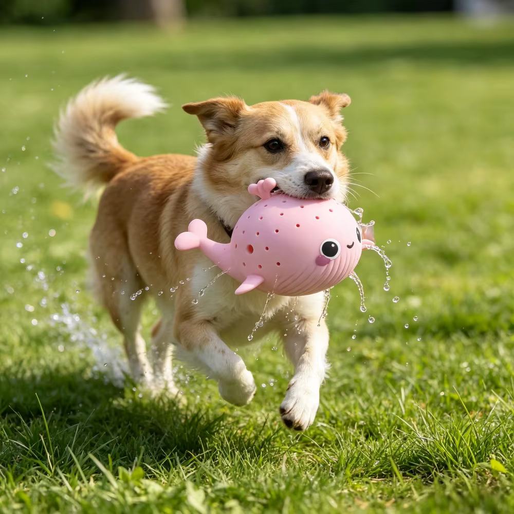 Juguete Spray de Agua para Perro – Forma de Ballena, Absorbente y Refrescante - imagen 2