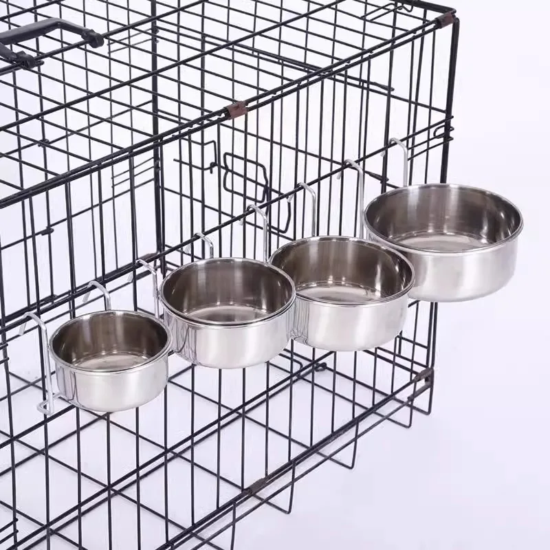 Tazón de acero inoxidable con gancho extraíble para perros y gatos - imagen 4