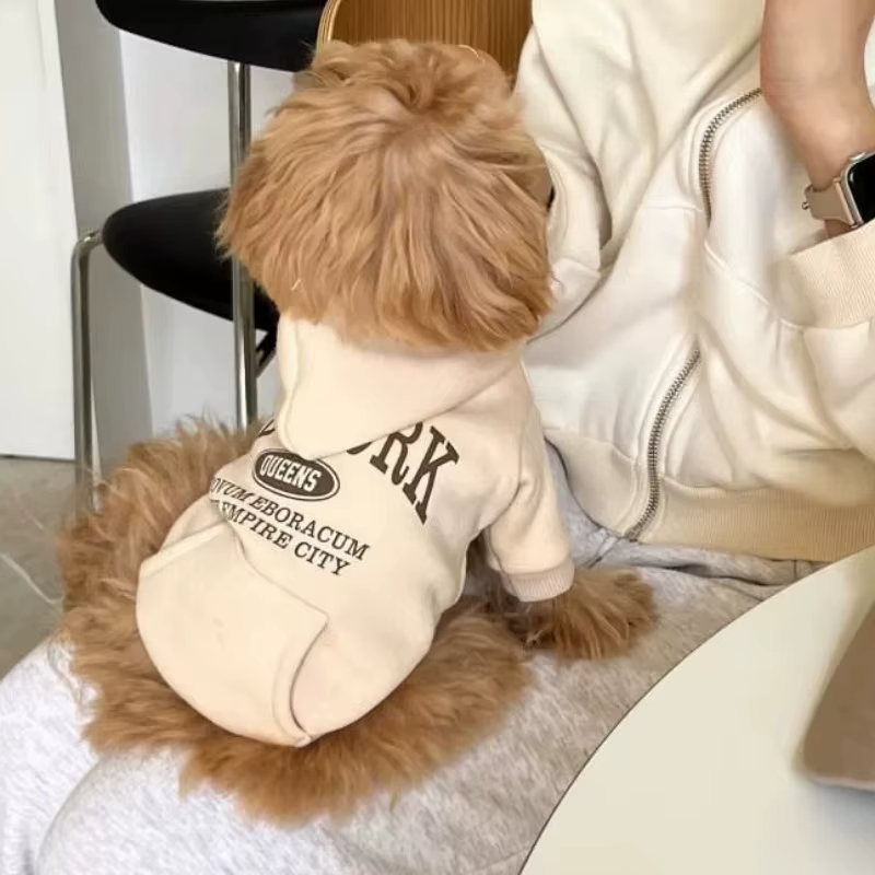 Sudadera de otoño con capucha para perros y gatos – Cálida y estampada