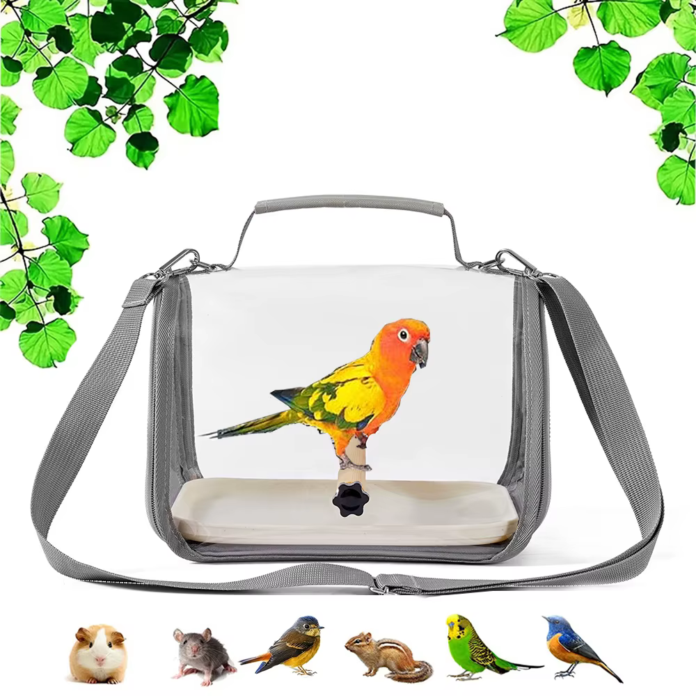 Bolsa de transporte transparente para aves y mascotas pequeñas
