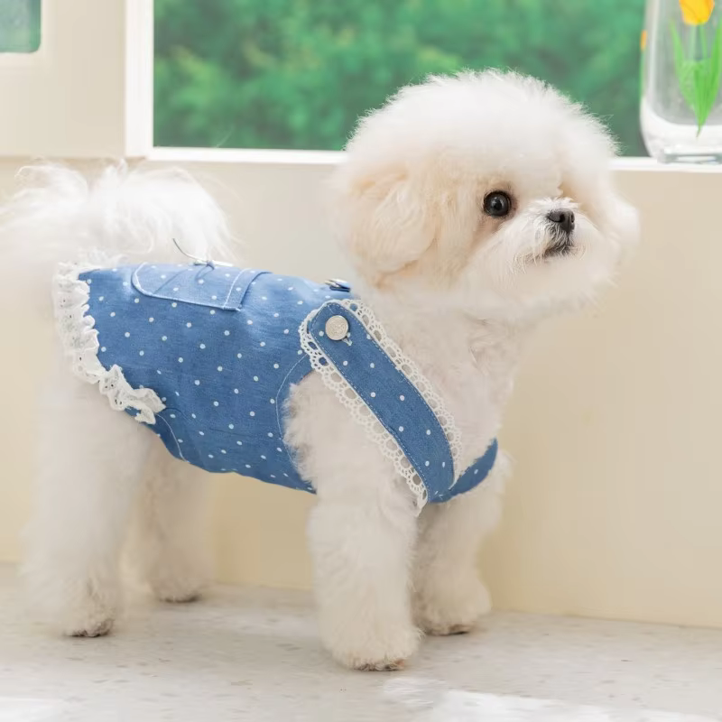 Vestido vaquero de verano para perras – Chihuahua, Yorkshire y Bichón - imagen 3