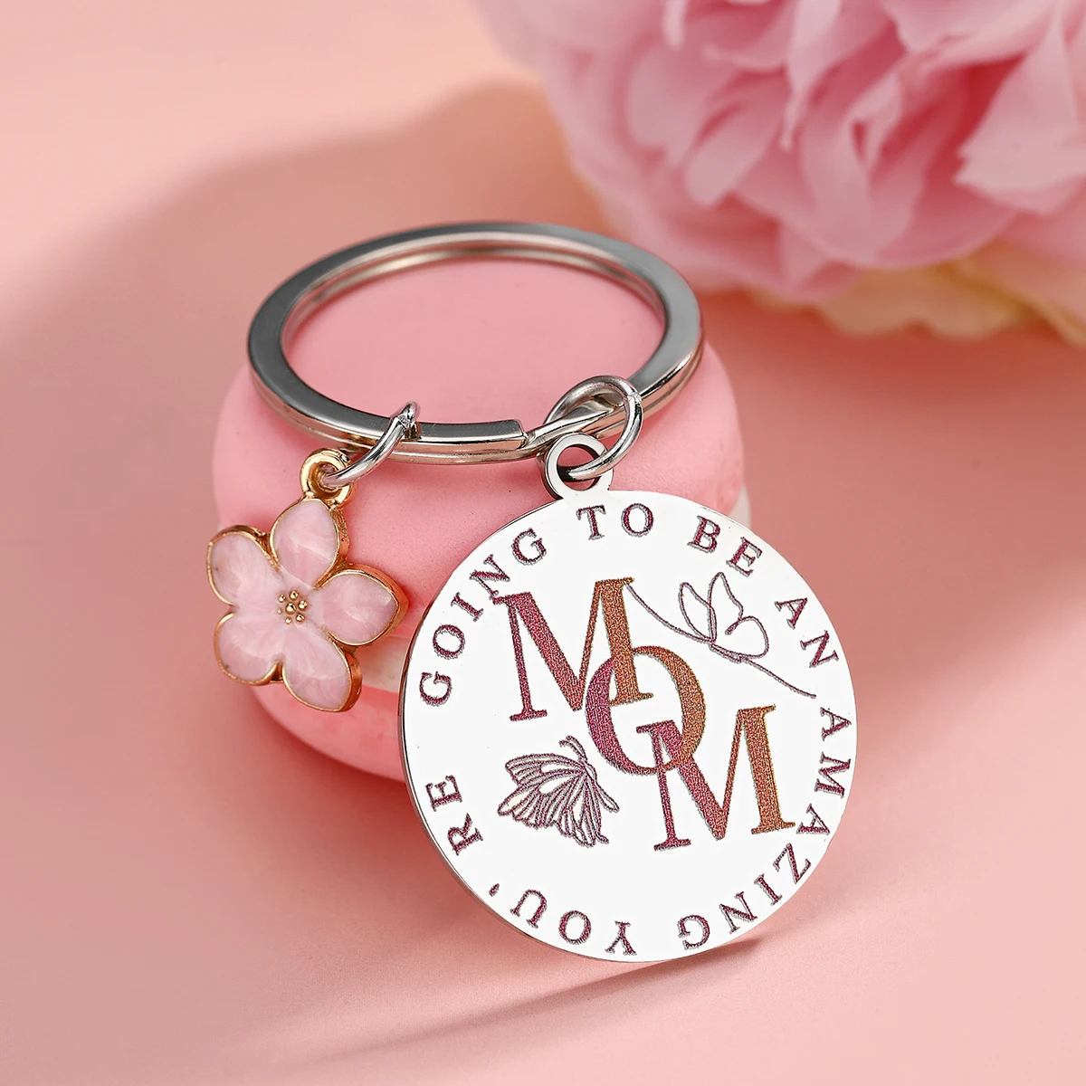 Colgante llavero mariposa personalizado para mamá, regalo atento - imagen 5