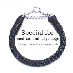 Collar martingale de cuero antitirones para adiestramiento de perros