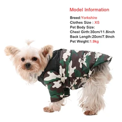 Chaqueta abrigo perro camuflaje con anilla D cálida