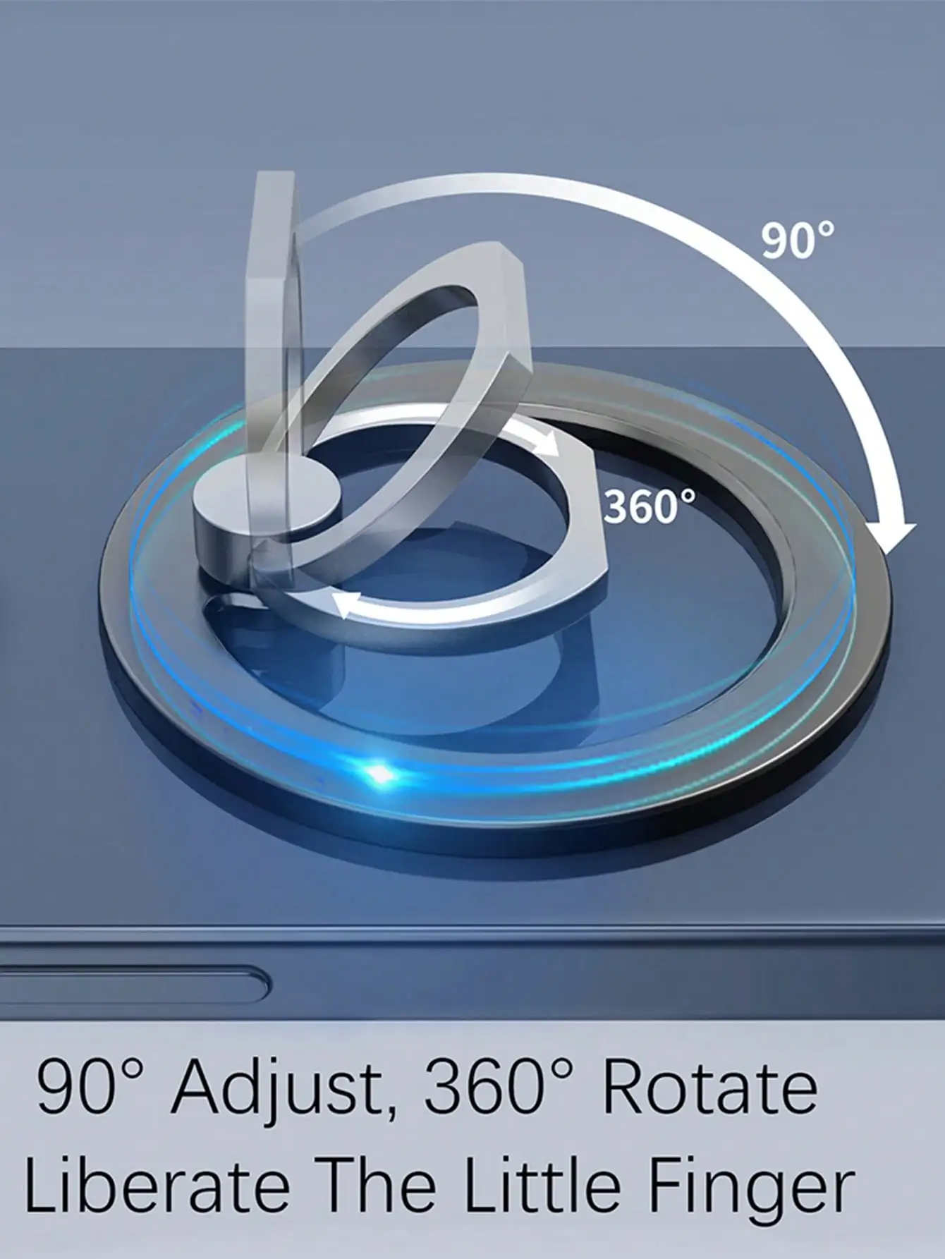Soporte anillo magnético para móvil – Rotación 360 y base adhesiva - imagen 2
