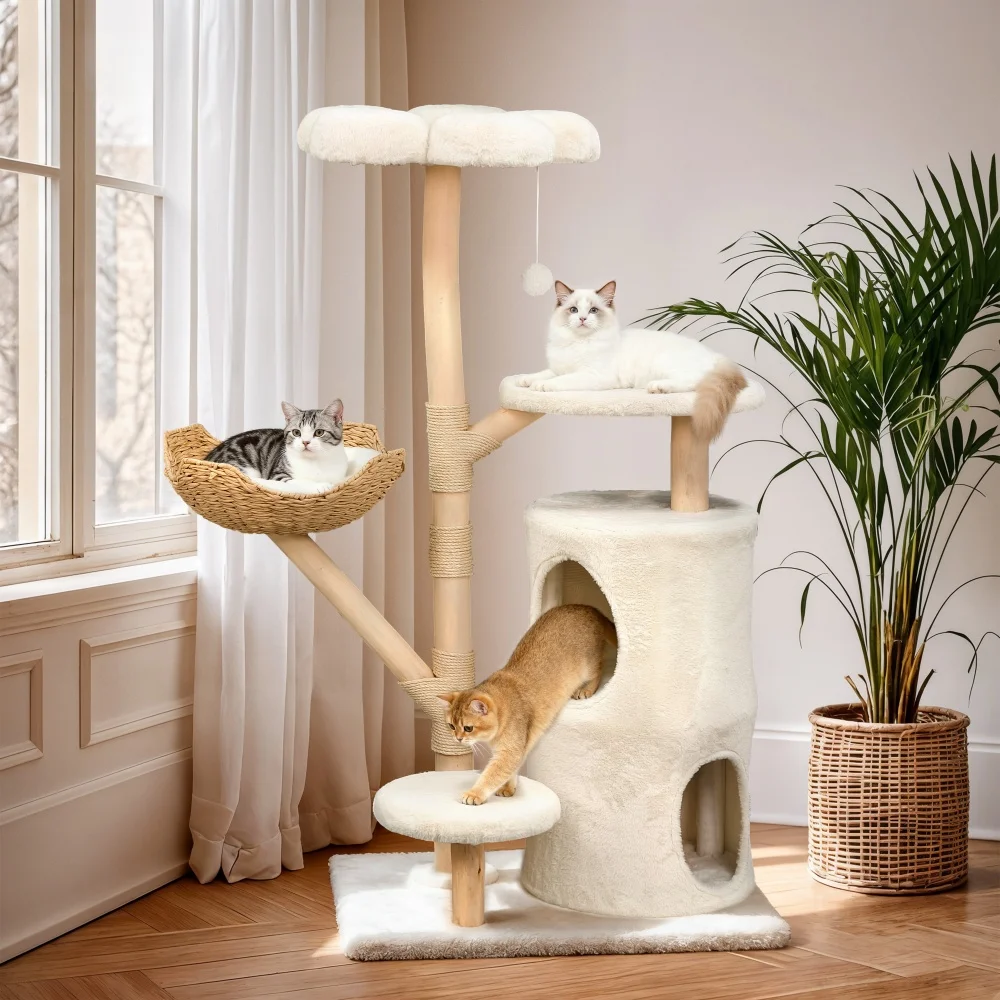 Árbol rascador grande para gatos con casa y poste de rascado - imagen 5
