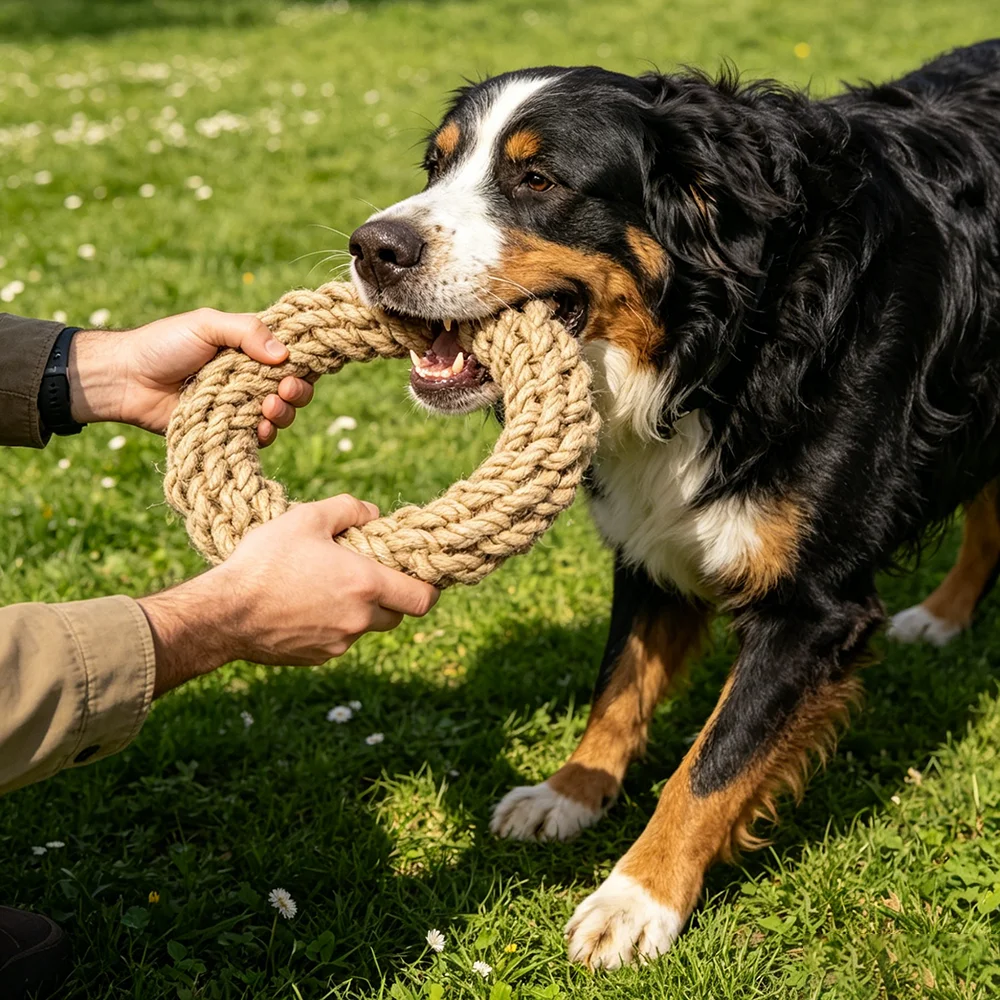 Juguete dental para perros con cuerda de algodón – Masticable resistente