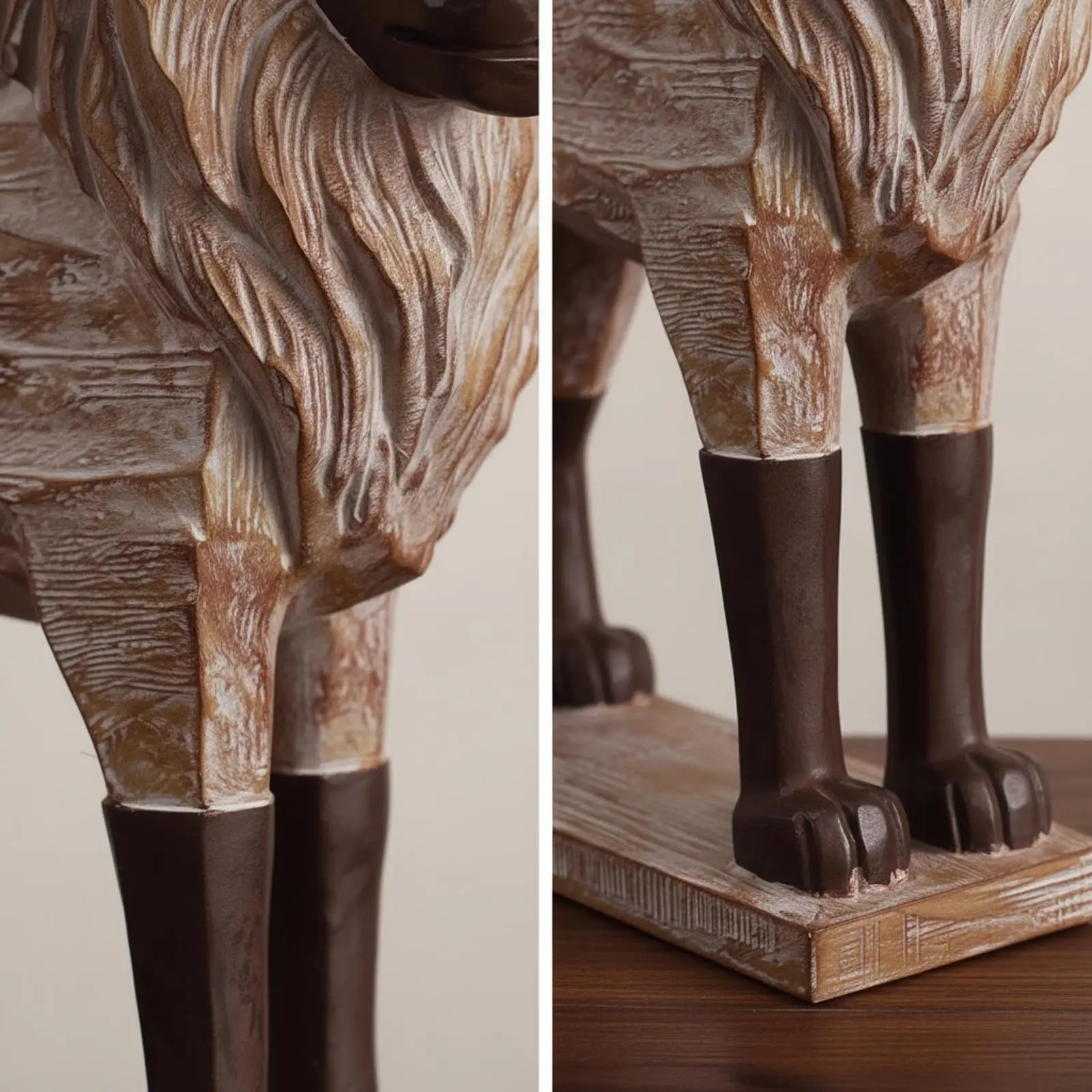 Escultura león imitación madera rústica para mesa y estudio - imagen 5