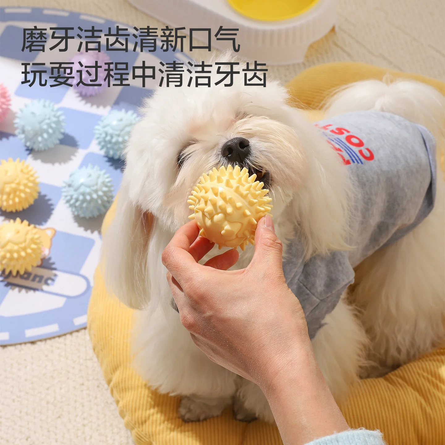 Pelota dental masticable para perros con pinchos - imagen 4