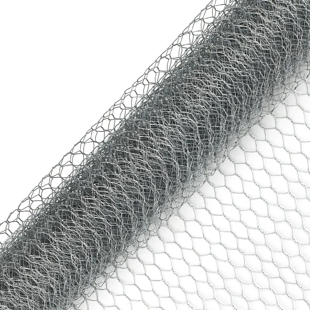 Detalle de la malla hexagonal galvanizada