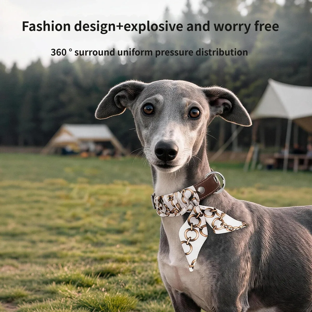 Collar de cuero con corbata para perro – Elegante y ajustable - imagen 4