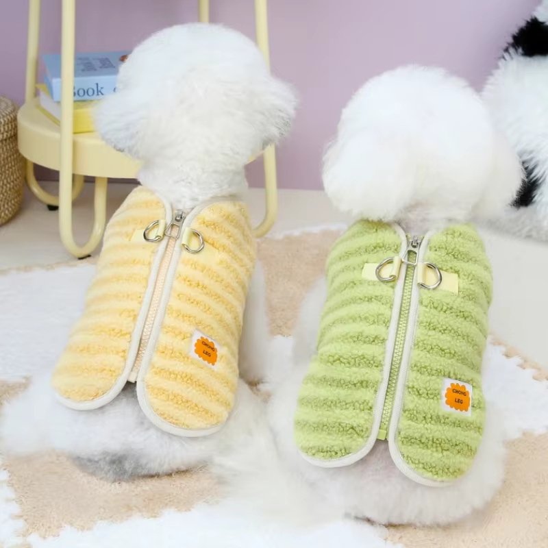 Chaqueta a rayas con cremallera para perro y gato – Sudadera cálida - imagen 3