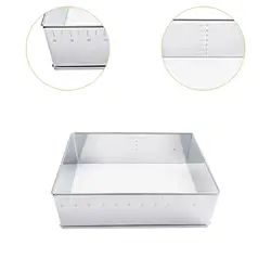 Molde rectangular de acero inoxidable ajustable para hornear tiramisú