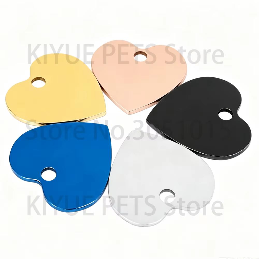 Placa identificativa corazón para perros y gatos – acero inoxidable grabada - imagen 3
