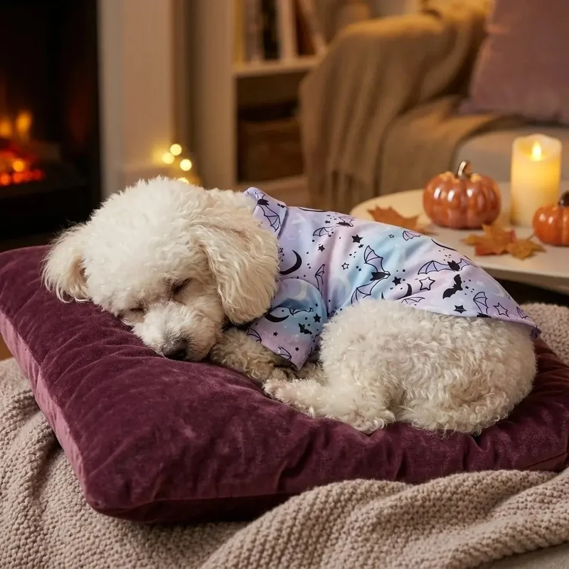 Camiseta de Halloween para Perro y Gato con Diseño de Murciélago