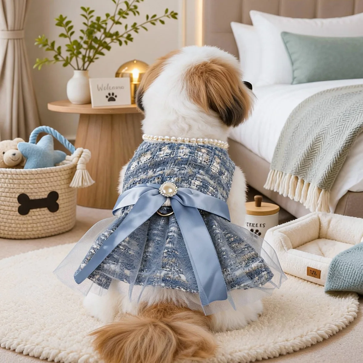 Detalle del vestido para mascotas pequeñas