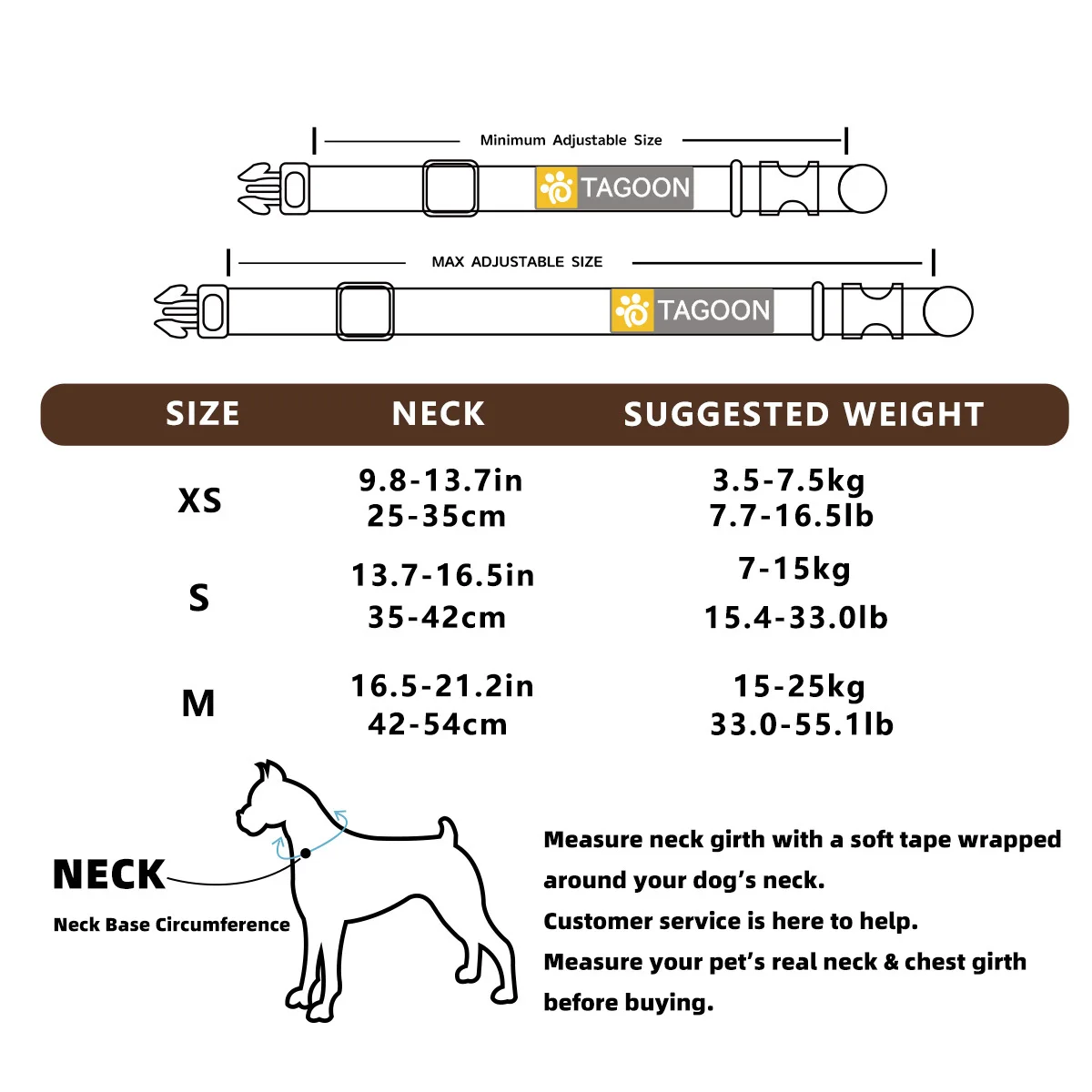 Collar ajustable para perros medianos y grandes