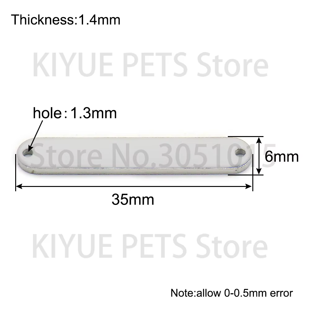 Placa de identificación grabada para gatos y perros ovalada de acero - imagen 3