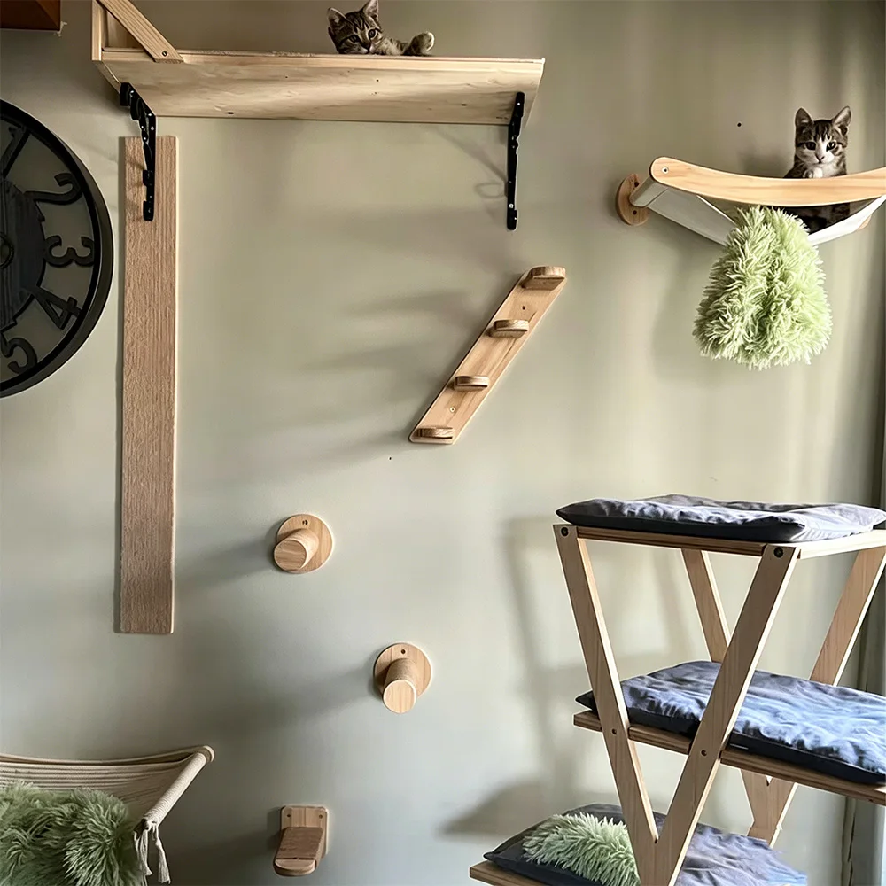 Rascador trepador de cuerda para gatos montado en pared con sisal - imagen 3