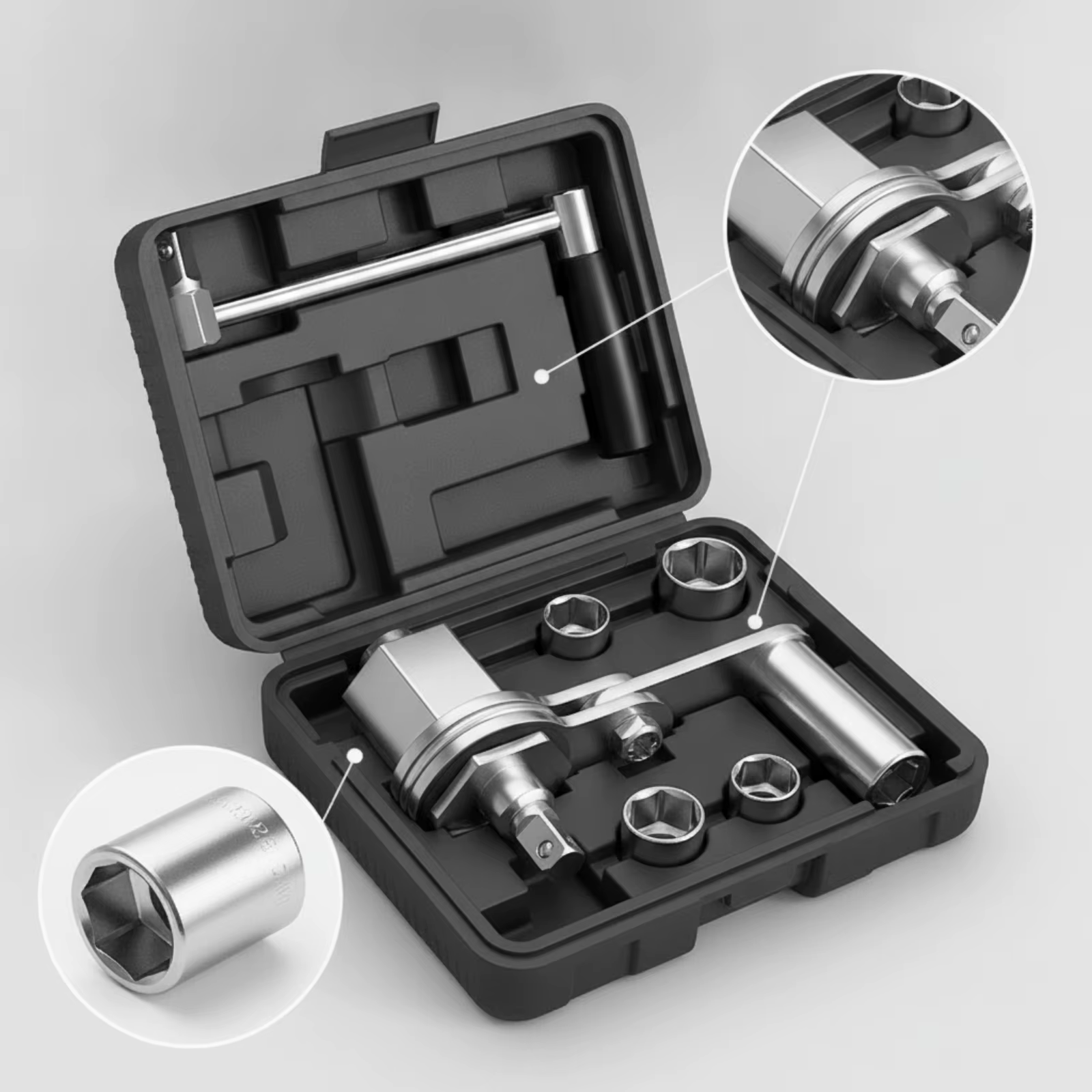 Llave para tuercas de rueda con vasos, juego portátil para coche - imagen 5