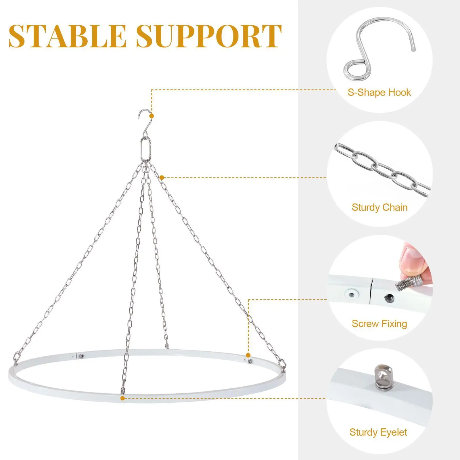Kit colgado cortinas techo arco acero inoxidable para gatos y perros - imagen 5