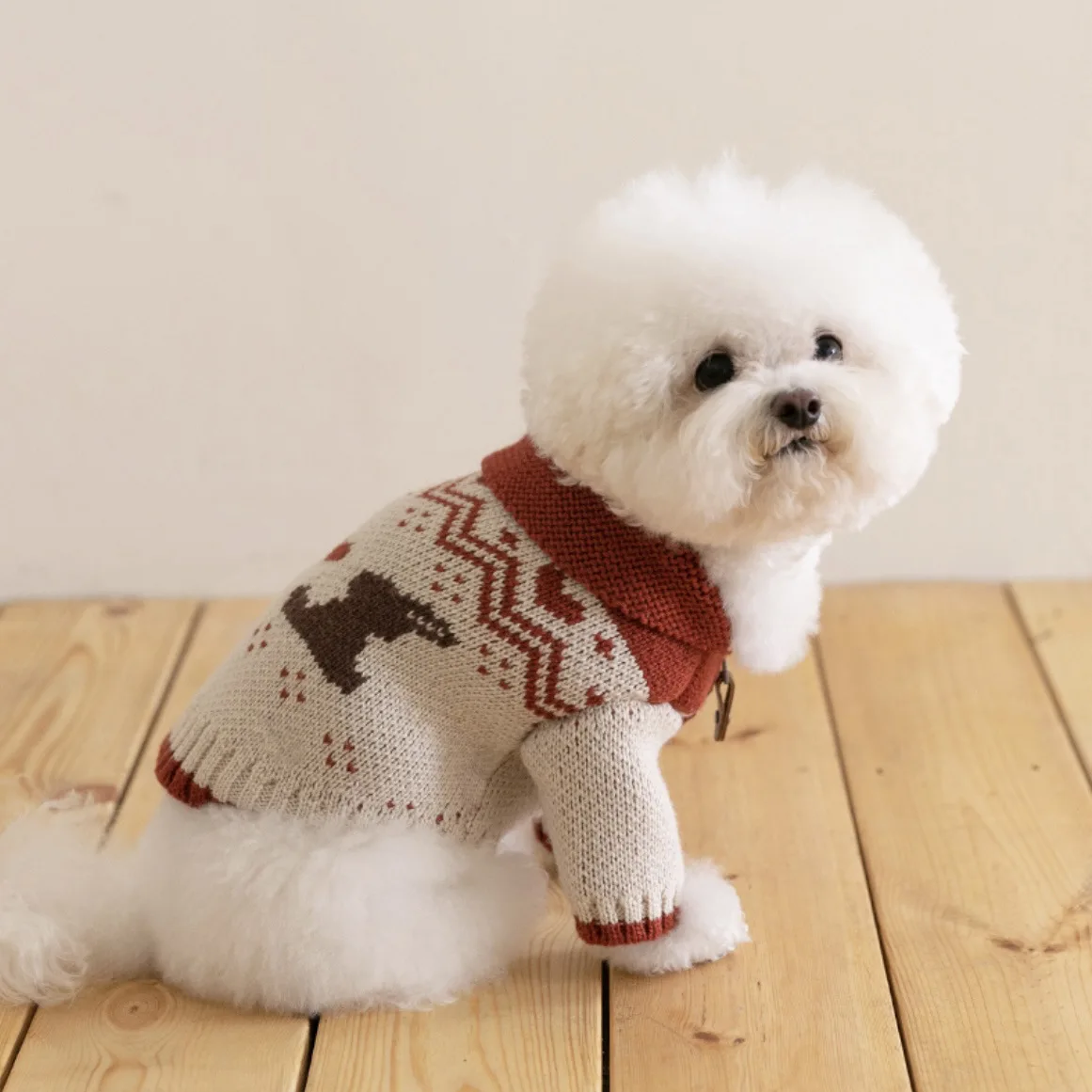 Suéter navideño para perros pequeños – Tejido grueso - imagen 4