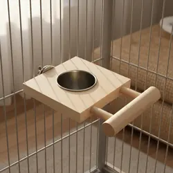 Comedero de acero inoxidable para loros, plato comida y agua