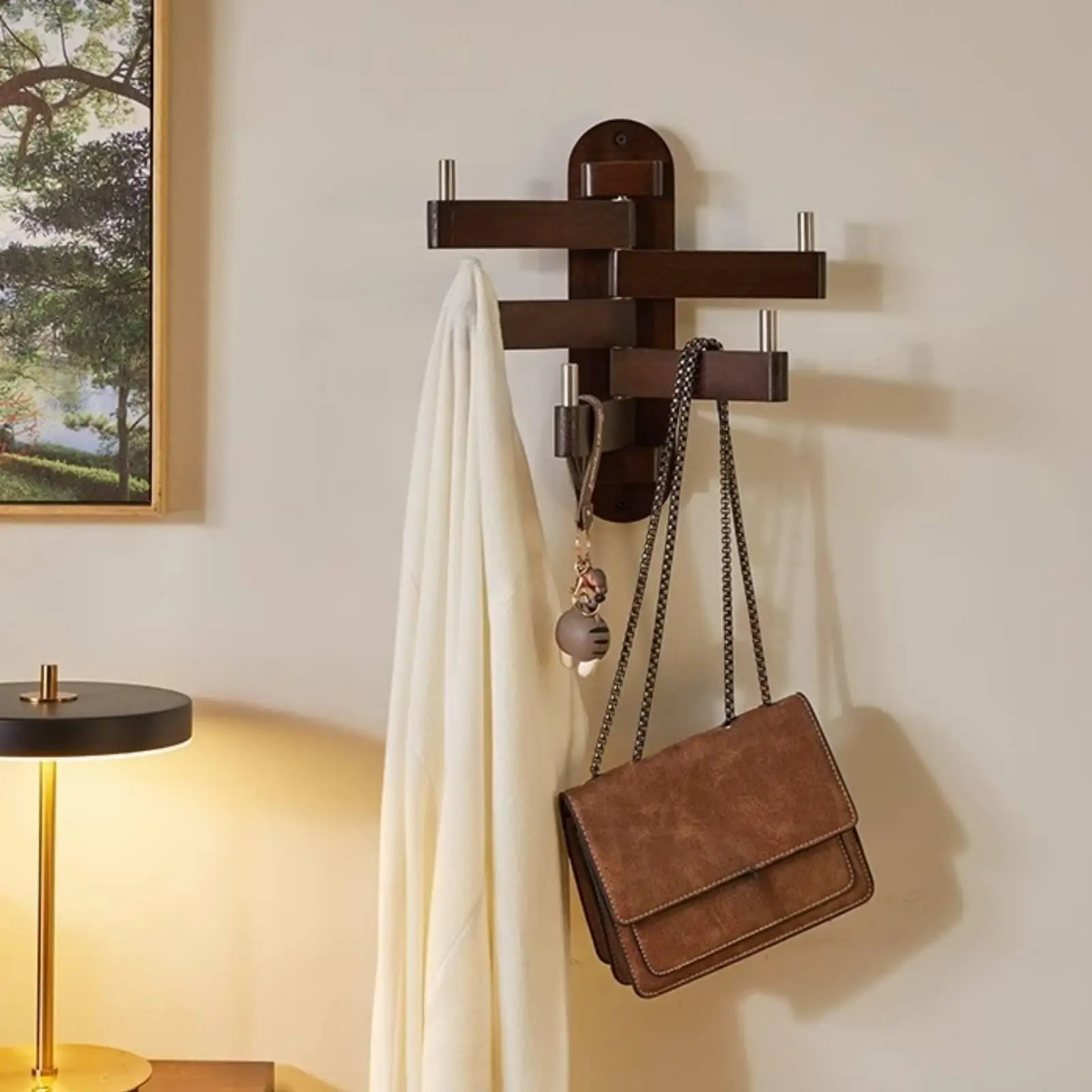 Perchero de Pared para Gatos – Rascador Colgante con Ganchos Giratorios - imagen 2
