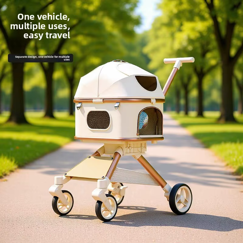 Carrito plegable ligero para perros y gatos pequeños, aluminio - imagen 3