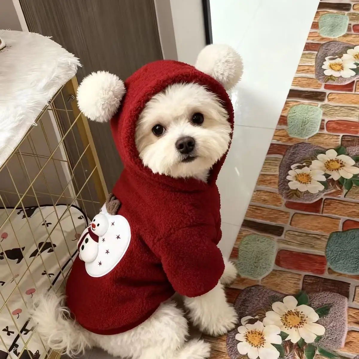 Sudadera con capucha para perros pequeños, abrigo cálido de invierno - imagen 3